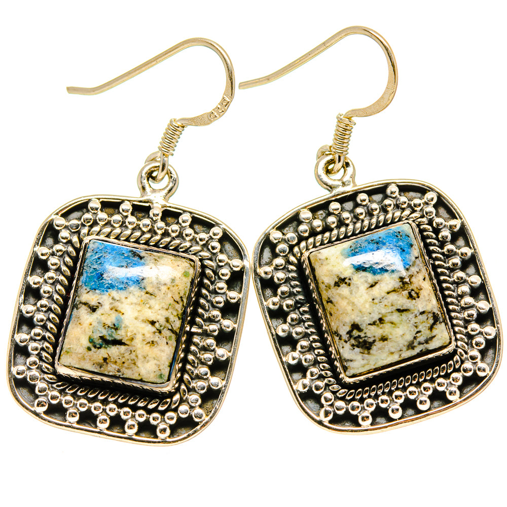 K2 Blue Azurite Earrings handcrafted by Ana Silver Co - EARR415710