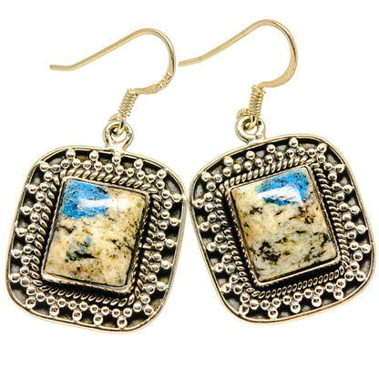 K2 Blue Azurite Earrings handcrafted by Ana Silver Co - EARR415710
