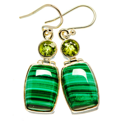 Malachite, Peridot Earrings handcrafted by Ana Silver Co - EARR415718