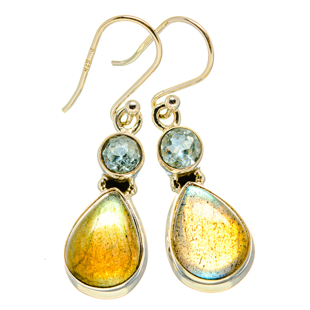 Labradorite, Blue Topaz Earrings handcrafted by Ana Silver Co - EARR415719