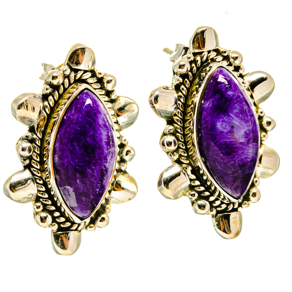 Charoite Earrings handcrafted by Ana Silver Co - EARR415720