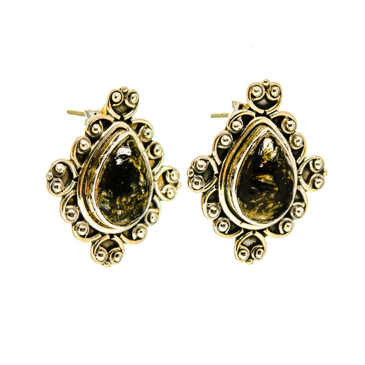 Golden Seraphinite Earrings handcrafted by Ana Silver Co - EARR415725