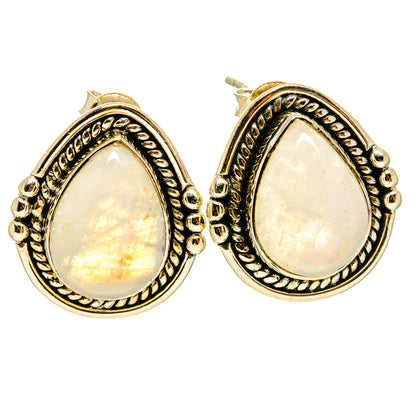 Rainbow Moonstone Earrings handcrafted by Ana Silver Co - EARR415732