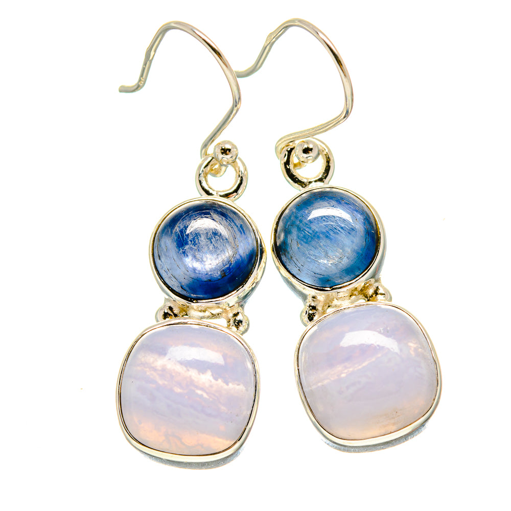Blue Lace Agate Earrings handcrafted by Ana Silver Co - EARR415744