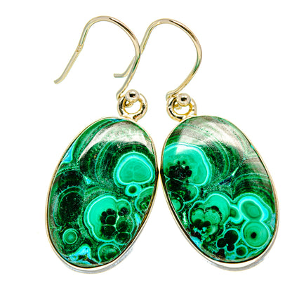 Malachite In Chrysocolla Earrings handcrafted by Ana Silver Co - EARR415745