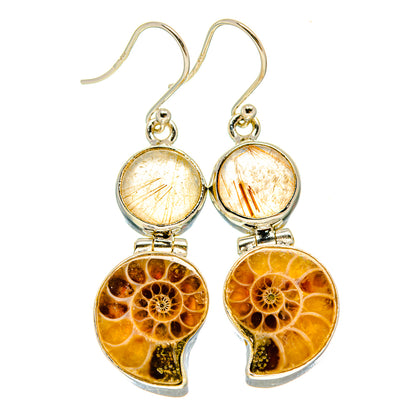 Ammonite Fossil Earrings handcrafted by Ana Silver Co - EARR415747