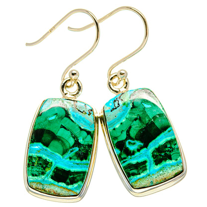 Malachite In Chrysocolla Earrings handcrafted by Ana Silver Co - EARR415753