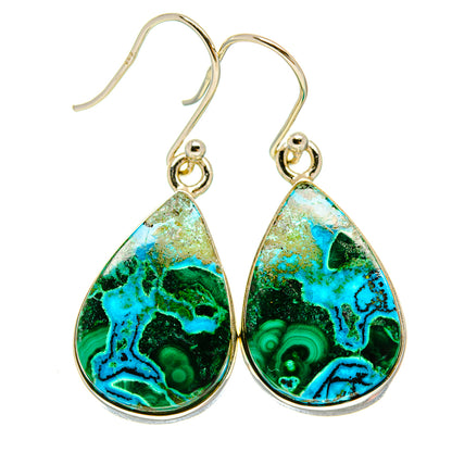 Malachite In Chrysocolla Earrings handcrafted by Ana Silver Co - EARR415759
