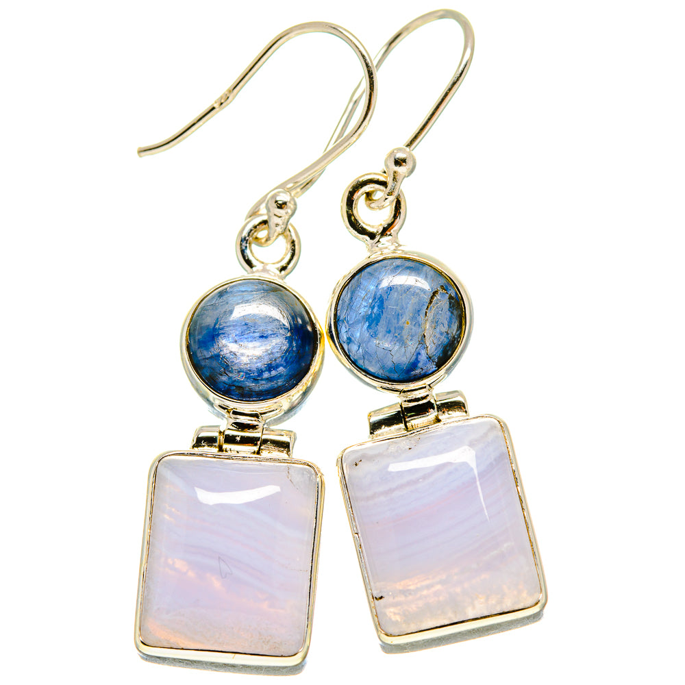 Blue Lace Agate Earrings handcrafted by Ana Silver Co - EARR415766