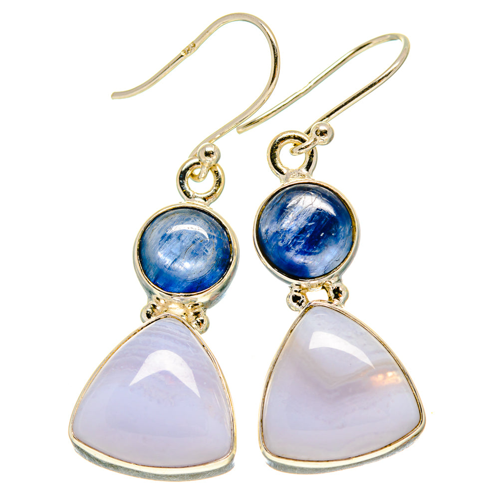 Blue Lace Agate Earrings handcrafted by Ana Silver Co - EARR415770