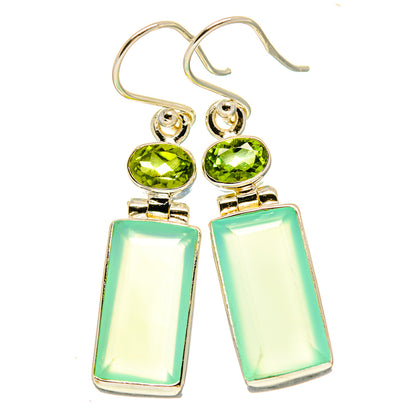 Aqua Chalcedony Earrings handcrafted by Ana Silver Co - EARR415774