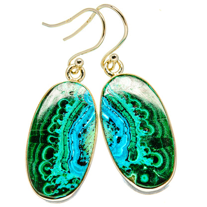 Malachite In Chrysocolla Earrings handcrafted by Ana Silver Co - EARR415778