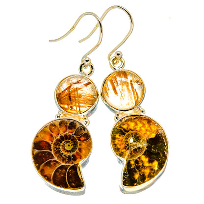 Ammonite Fossil Earrings handcrafted by Ana Silver Co - EARR415779