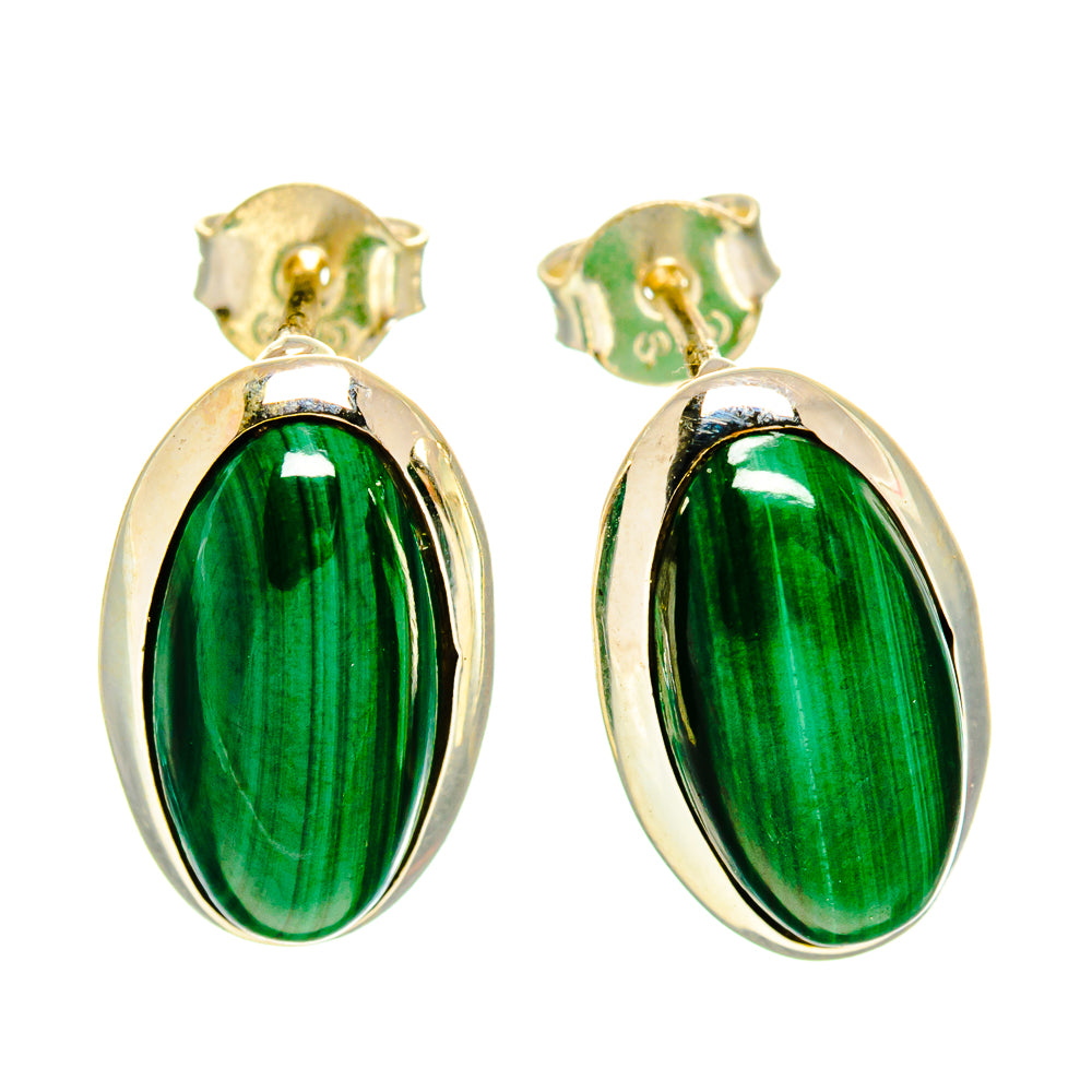 Malachite Earrings handcrafted by Ana Silver Co - EARR415807