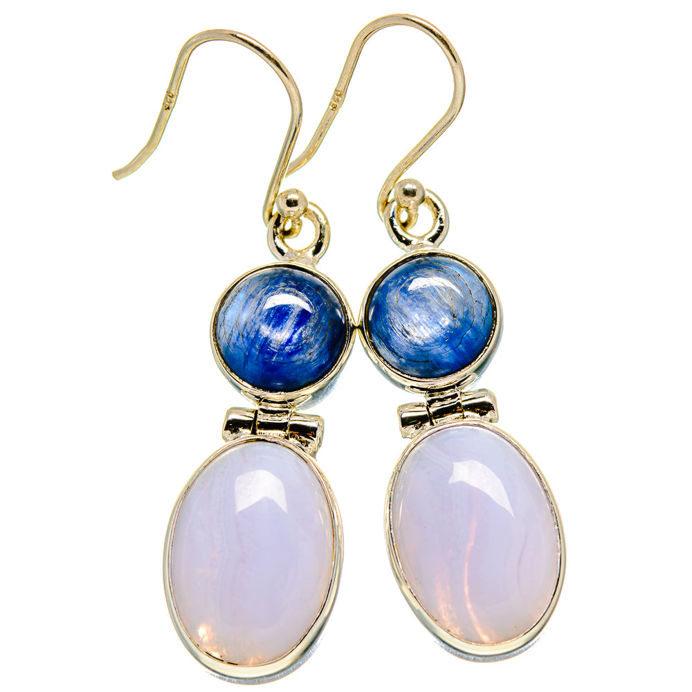 Blue Lace Agate Earrings handcrafted by Ana Silver Co - EARR415826