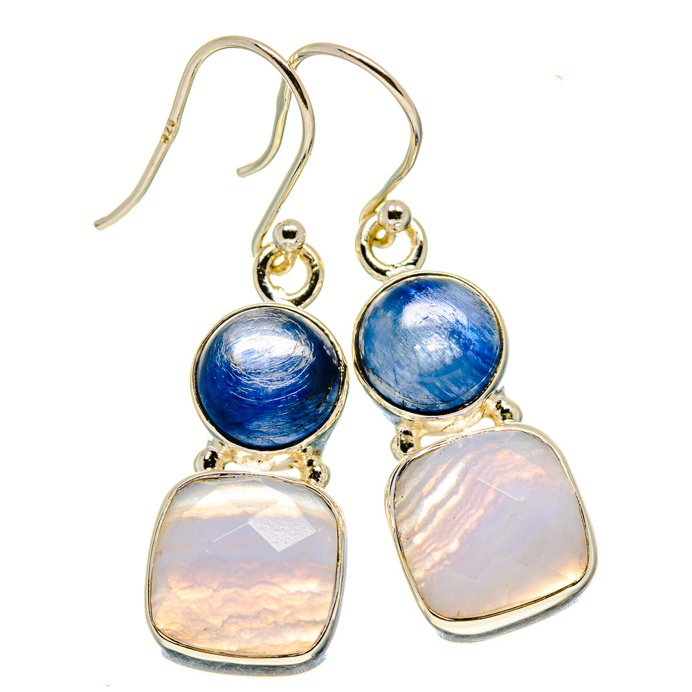 Blue Lace Agate Earrings handcrafted by Ana Silver Co - EARR415842