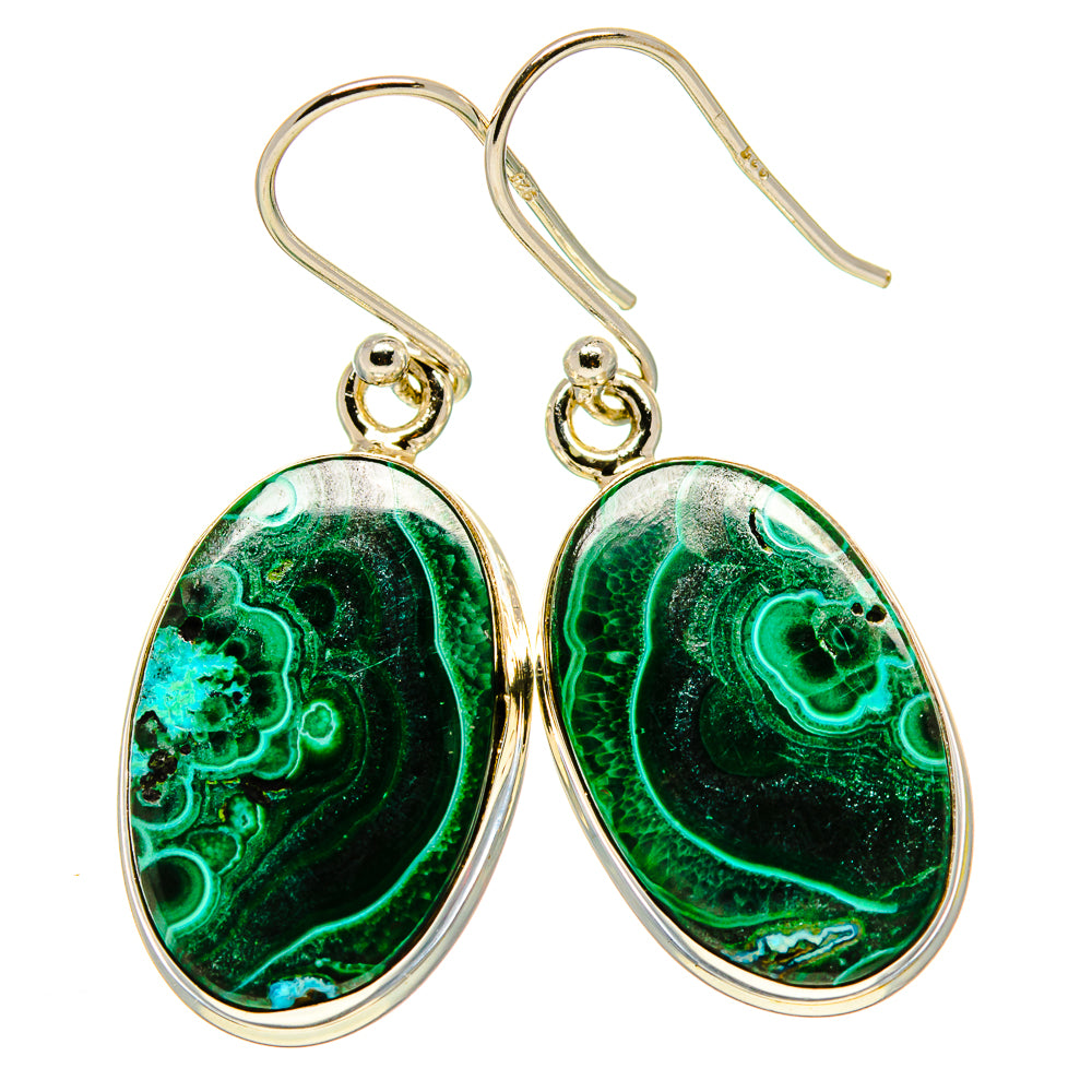 Malachite In Chrysocolla Earrings handcrafted by Ana Silver Co - EARR415847