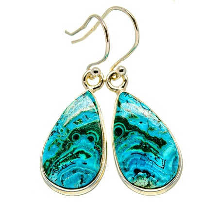 Malachite In Chrysocolla Earrings handcrafted by Ana Silver Co - EARR415856