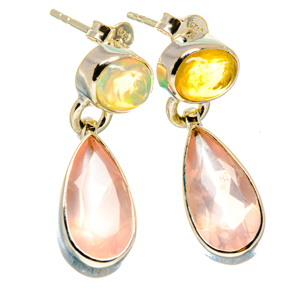 Rose Quartz Earrings handcrafted by Ana Silver Co - EARR415858