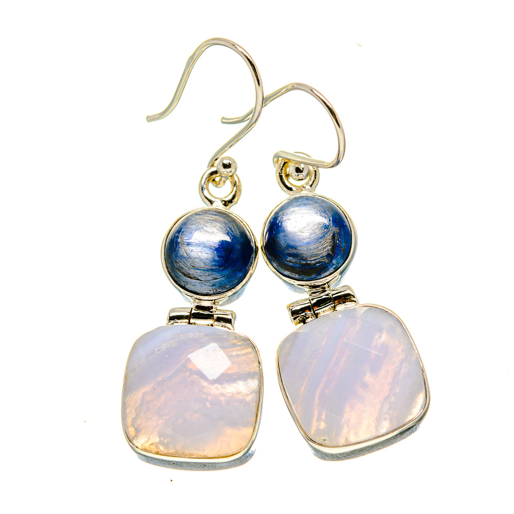 Blue Lace Agate Earrings handcrafted by Ana Silver Co - EARR415867