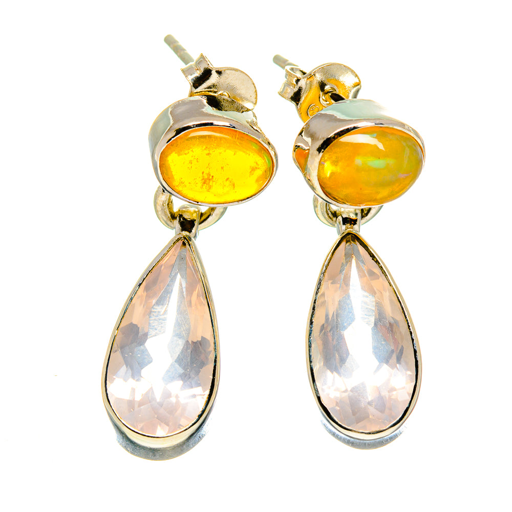 Rose Quartz Earrings handcrafted by Ana Silver Co - EARR415890