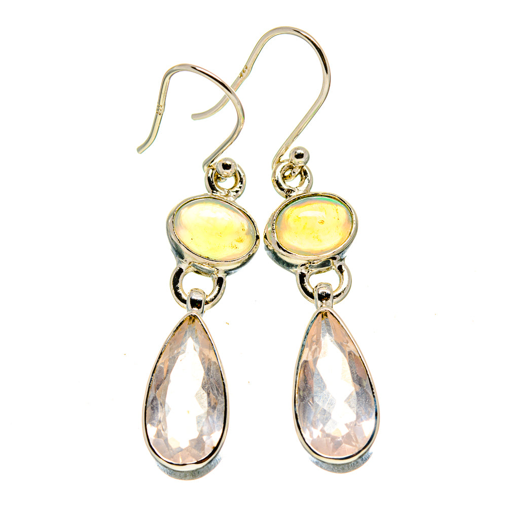Rose Quartz Earrings handcrafted by Ana Silver Co - EARR415903