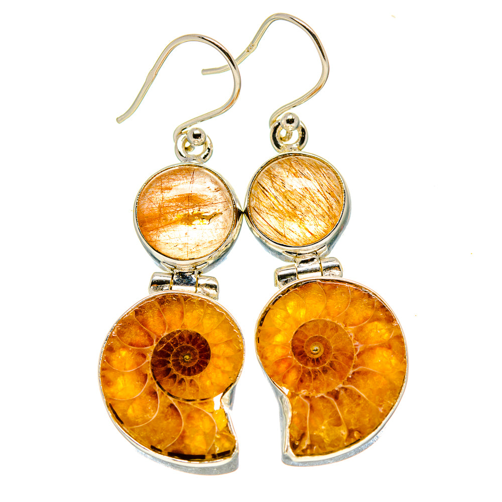 Ammonite Fossil Earrings handcrafted by Ana Silver Co - EARR415911