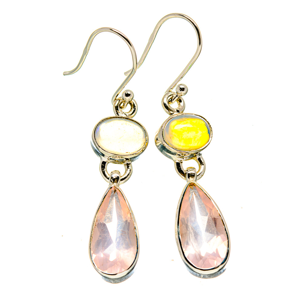 Rose Quartz Earrings handcrafted by Ana Silver Co - EARR415912