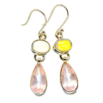 Rose Quartz Earrings handcrafted by Ana Silver Co - EARR415912