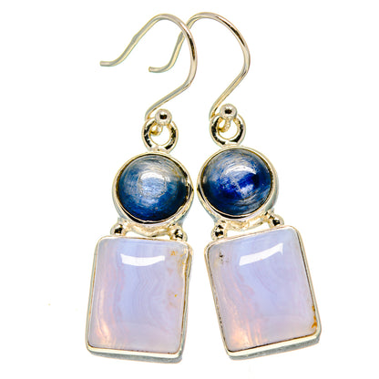 Blue Lace Agate Earrings handcrafted by Ana Silver Co - EARR415935