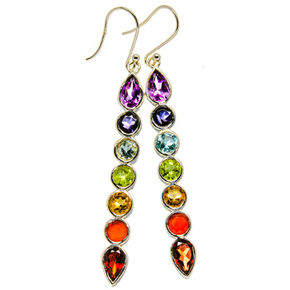 Multi-Stone Chakra Earrings handcrafted by Ana Silver Co - EARR415941
