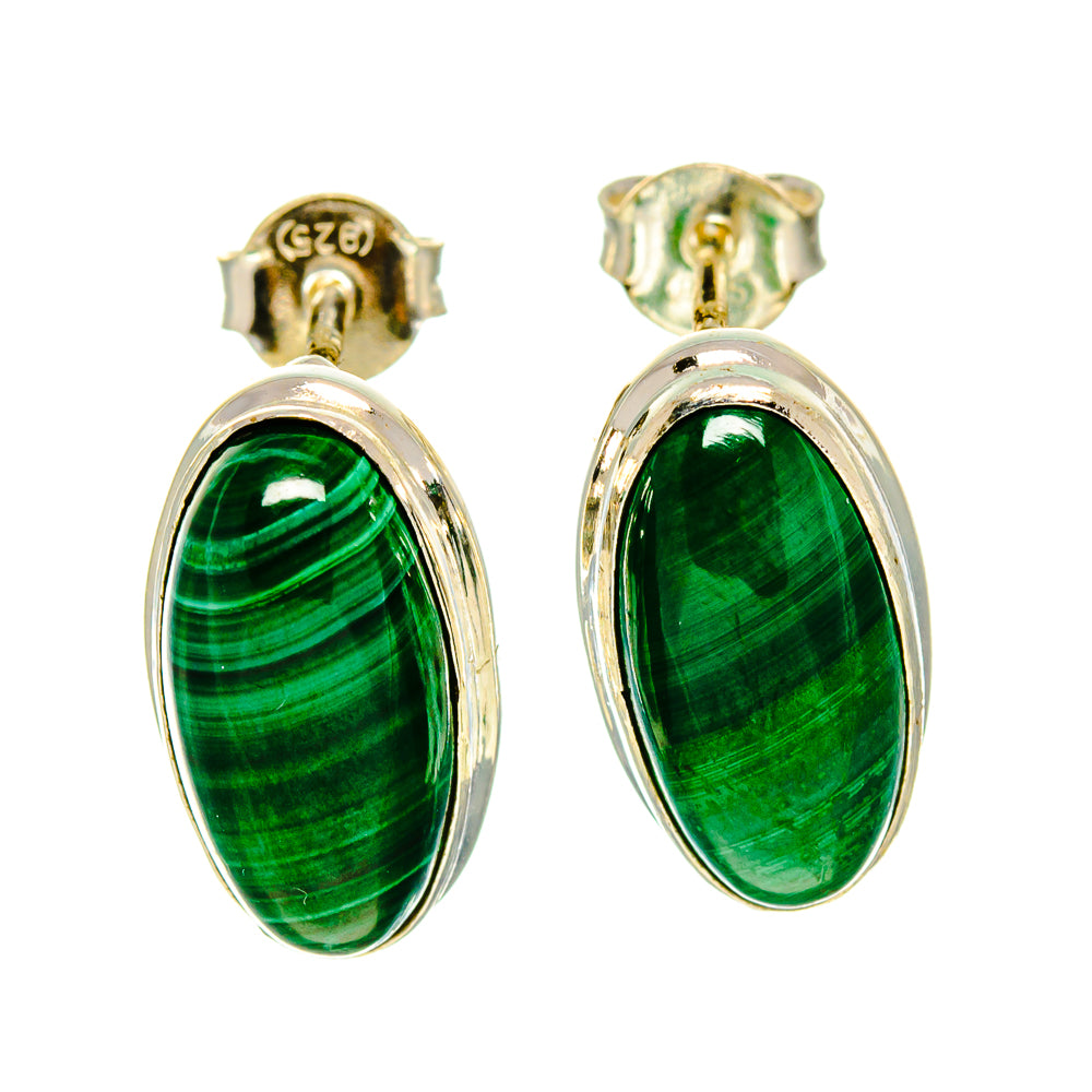 Malachite Earrings handcrafted by Ana Silver Co - EARR415965