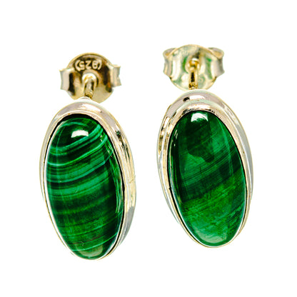 Malachite Earrings handcrafted by Ana Silver Co - EARR415965