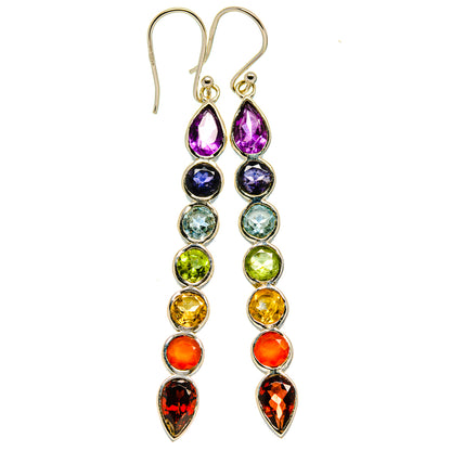 Multi-Stone Chakra Earrings handcrafted by Ana Silver Co - EARR415966