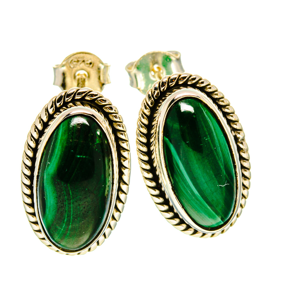 Malachite Earrings handcrafted by Ana Silver Co - EARR415968