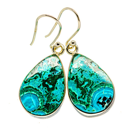 Malachite In Chrysocolla Earrings handcrafted by Ana Silver Co - EARR415983