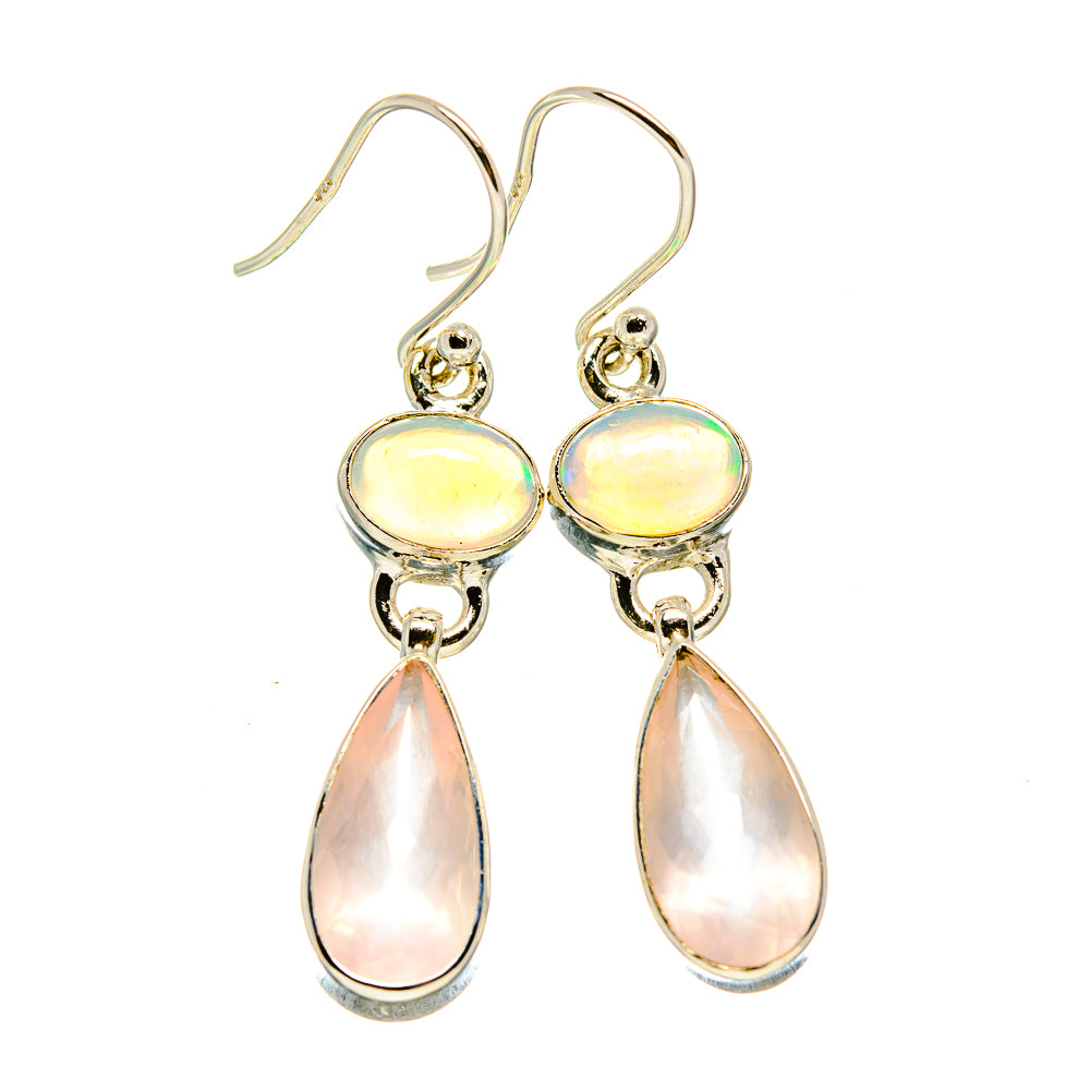 Rose Quartz Earrings handcrafted by Ana Silver Co - EARR415984
