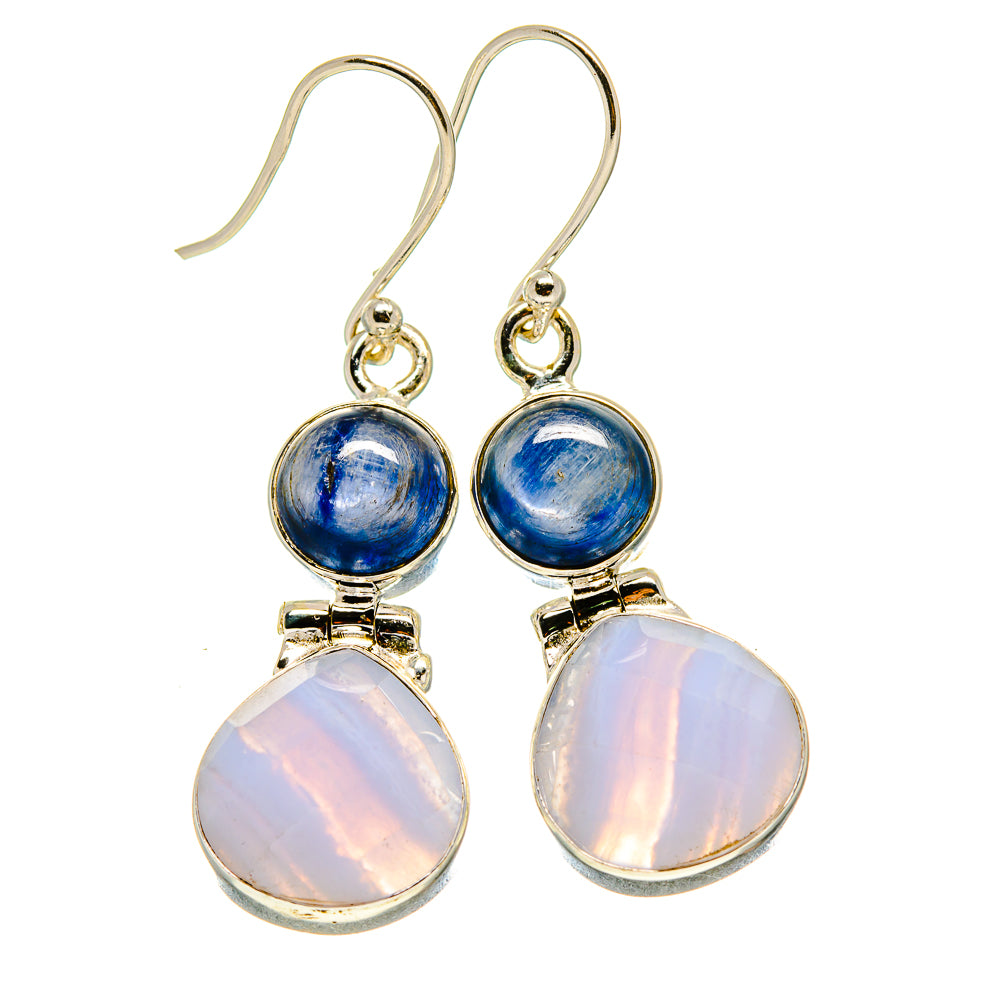 Blue Lace Agate Earrings handcrafted by Ana Silver Co - EARR416007