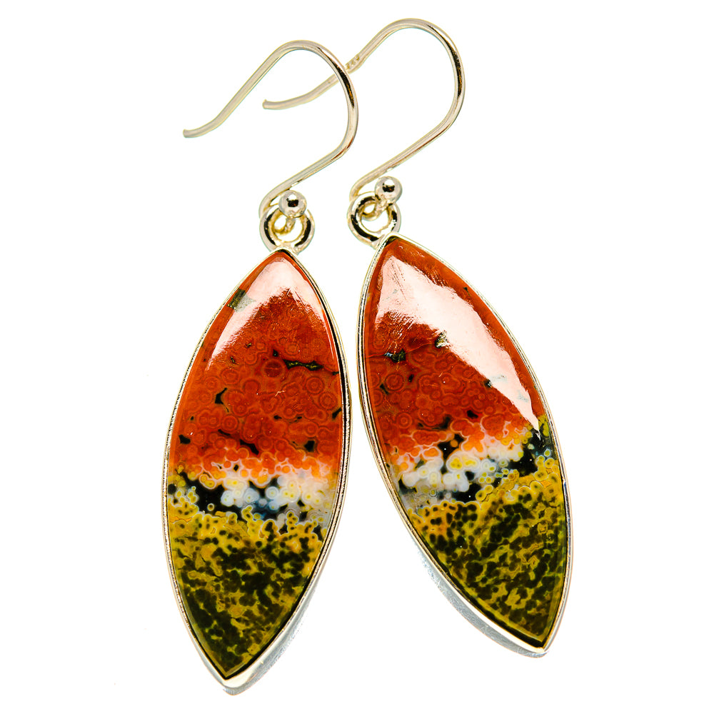 Ocean Jasper Earrings handcrafted by Ana Silver Co - EARR416011