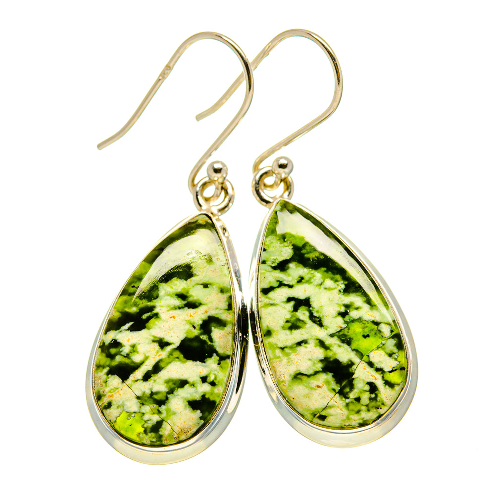 Australian Green Opal Earrings handcrafted by Ana Silver Co - EARR416022