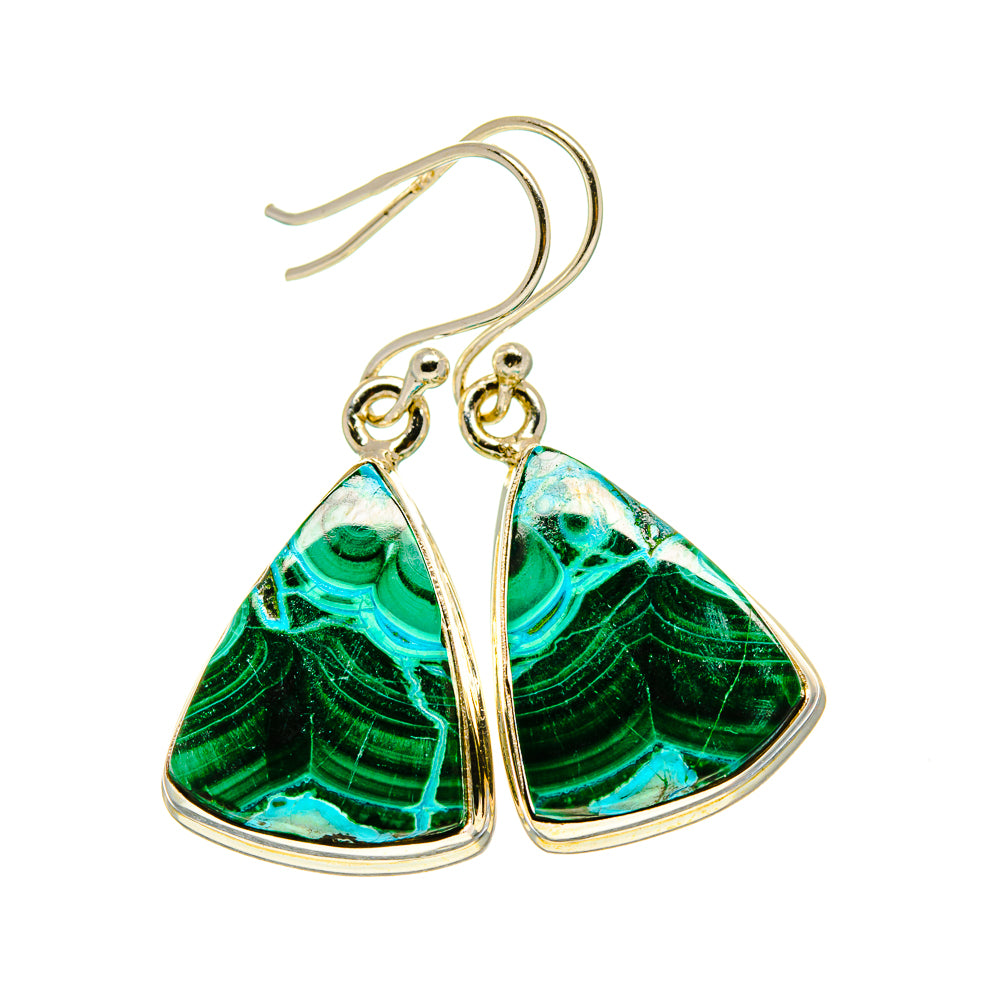Malachite In Chrysocolla Earrings handcrafted by Ana Silver Co - EARR416025