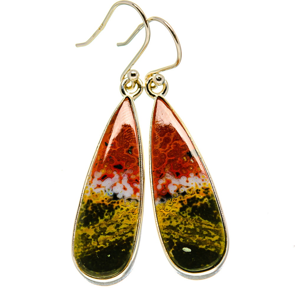 Ocean Jasper Earrings handcrafted by Ana Silver Co - EARR416028