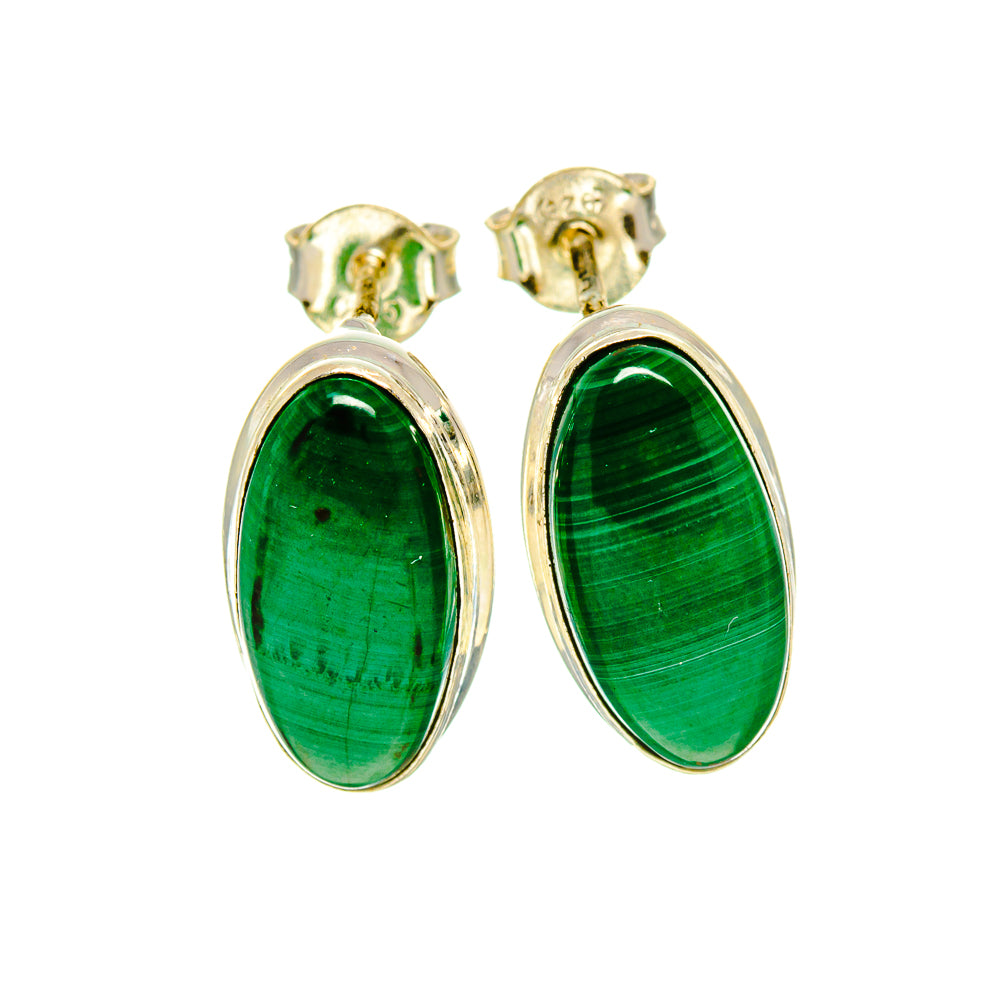 Malachite Earrings handcrafted by Ana Silver Co - EARR416048