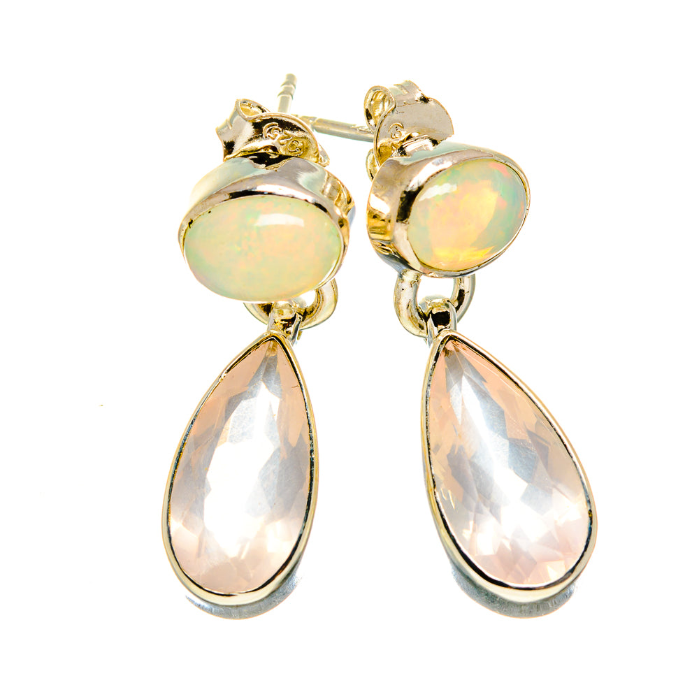Rose Quartz Earrings handcrafted by Ana Silver Co - EARR416054