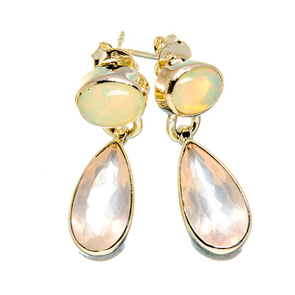 Rose Quartz Earrings handcrafted by Ana Silver Co - EARR416054