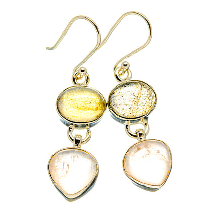 Rose Quartz Earrings handcrafted by Ana Silver Co - EARR416063