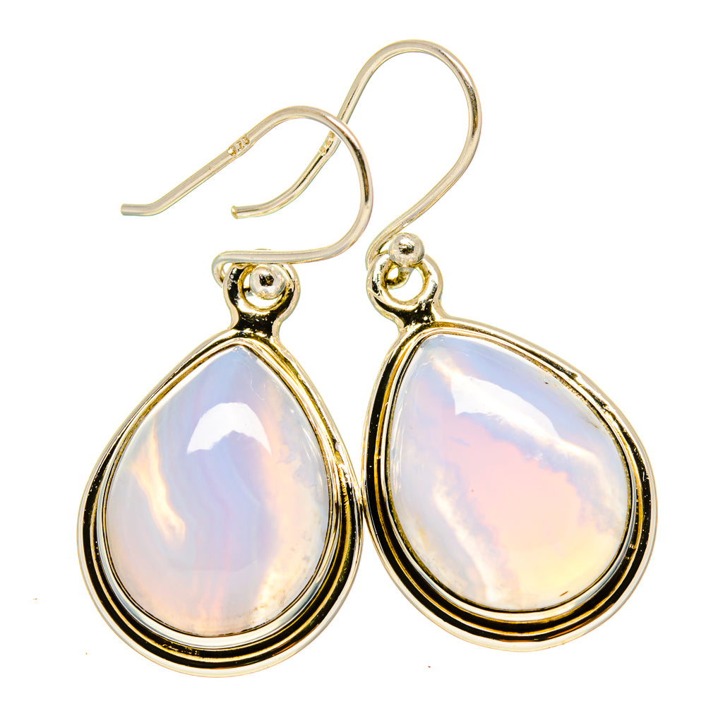 Blue Lace Agate Earrings handcrafted by Ana Silver Co - EARR416070