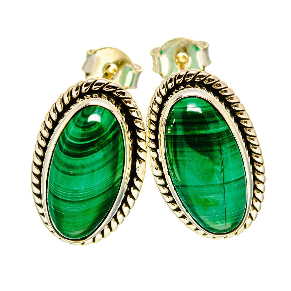 Malachite Earrings handcrafted by Ana Silver Co - EARR416132