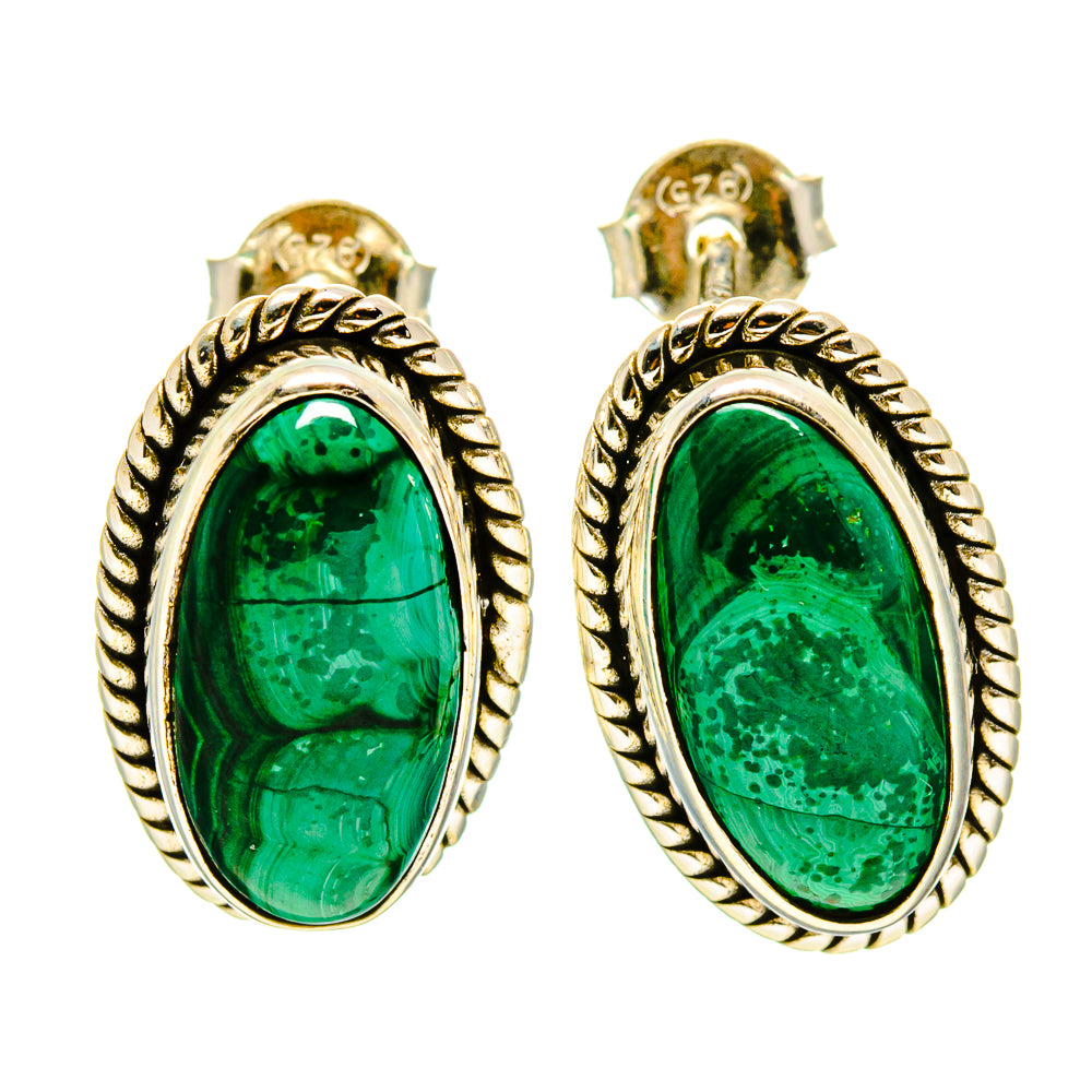 Malachite Earrings handcrafted by Ana Silver Co - EARR416137