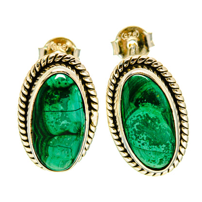 Malachite Earrings handcrafted by Ana Silver Co - EARR416137